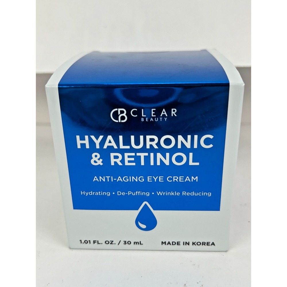 Clear Beauty Hyaluronic & Retinol Anti-Aging Wrinkle Eye Cream New Box 1.01 Floz